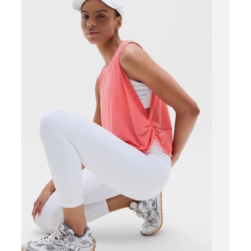 Athleta With Ease Twist Muscle Tank Mimosa Pink Activewear Top Small